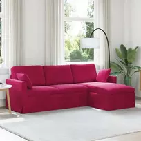 Sofa Vyno raudona 228 x 134 x 80 cm Aksomas