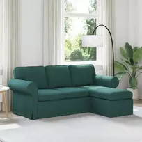 Sofa Tamsiai žalia 195 x 138 x 80 cm audinys