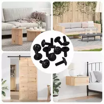 Vamzdiniai varžtai 8182 pcs Juoda M4 x 10 mm Geležis