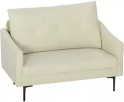 HOMCOM 2-vietė sofa su porolono paminkštinimu ir medžiaginiu apmušalu, skirta svetainei, miegamajam, metalinis rėmas, kreminė balta