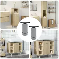 Baldų kojelės Reguliuojamas 2 pcs Balta 64 x 64 x 100 mm PP