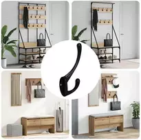 Drabužių kabliukas 346 pcs Juoda 102 x 29 x 47mm Cinko Lydinys