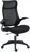 HOMCOM Ergonomiška biuro kėdė su 3D porankiais, tinkliniu atlošu, S formos atlošu, galvos atrama, pakreipimo funkcija, juoda