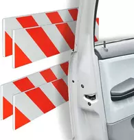 Relaxdays Automobilio durelių apsauga, 10x50x1,5 cm, raudona, balta, putplastis