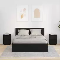Naktiniai staliukai su stalčių 2 pcs Juoda 30,5 x 30 x 43 cm