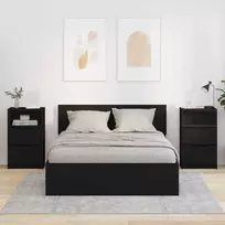 Naktiniai staliukai su stalčių 2 pcs Juoda 40 x 30 x 467 cm