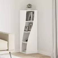 Kampinė spintelė Aukštai blizganti balta 32x32x102cm