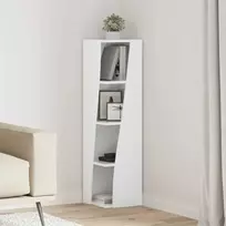 Kampinė spintelė Aukštai blizganti balta 27,5x27x102cm