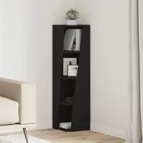 Kampinė spintelė 27,5x27x102cm Apdirbta mediena Juoda