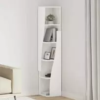 Kampinė spintelė Aukštai blizganti balta 27,5x27x140cm