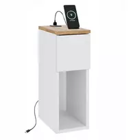 Naktinis staliukas su USB/C prievadu 5V ComfortCove, baltas