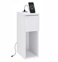 Naktinis staliukas su USB/C prievadu 5V ComfortCove, baltas