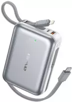 Nešiojamoji baterija Awei C03 20000mAh 45W USB-A/USB-C + Lightning/USB-C laidai, sidabrinė