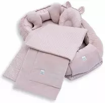 Kūdikio kokonas, lizdelis, maniežas, vystyklas, medvilnė / aksomas, 5 dalių rinkinys