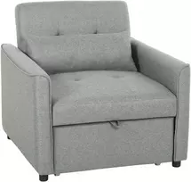 Fotelis Aosom Sofa-lova kėdė, 87x86x83 cm, pilka, reguliuojama atlošo padėtis