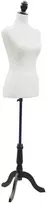 HOMCOM Manekeno-Torso, Suknelė, Vitrininė Lėlė, Putplastis, Medis, Metalas, Baltas