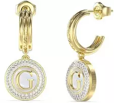 Guess Gold-plated dangling earrings G Talisman JUBE06204JWYGT/U