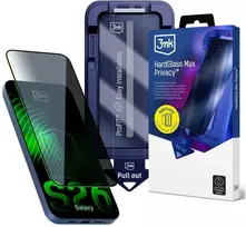 3MK HardGlass Max privatumo stiklas su aplikatoriumi, skirtas Samsung Galaxy S26, juodas