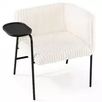 Promotions Fotelis, 65x62x72.5 cm, baltas, metalinis rėmas, apmuštas