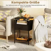 Promotions Naktinių staliukų komplektas, 39.4x31.8x64.8 cm, juoda, įkrovimo stotelė, laikymas