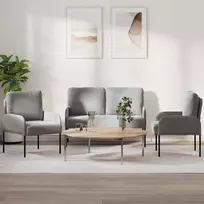 Sofa Sofų komplektai 3 pcs Šviesiai pilka 115 x 56 x 80 cm fanera