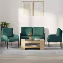 Sofa Sofų komplektai 3 pcs Tamsiai žalia 115 x 56 x 80 cm fanera