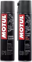 Motul grandinės valiklis ir tepimo priemonė motociklams, 2 x 400 ml, MC Care C1+C3 rinkinys