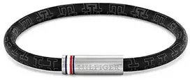 Tommy Hilfiger Juoda vyriška apyrankė iš dirbtinės odos su raštuota virvele 2790704