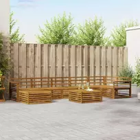 Sofa Sofų komplektai 8 pcs Natūrali Kietos akacijos mediena