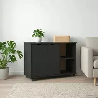 Ratuotas kabinetas Juoda 100 x 39 x 65,5 cm Kietas pušies medis