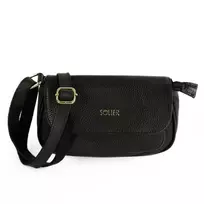 Small Leather Crossbody Bag Solier FL51 Yselle – Juodas