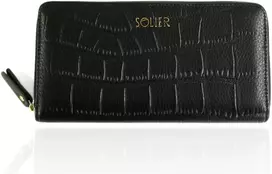 Solier Genuine leather woman s laptop bag FL25 juodas with snake pattern