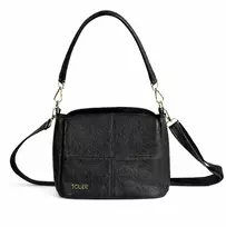 Women’s Leather Crossbody Bag Solier FL50 Cassia – Juodas