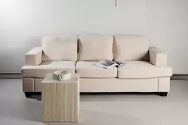 Venture Design Sofa Sani 3 vietų, greige chenilas, fanera, metalas
