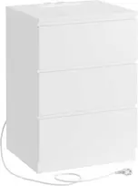 Songmics Naktinis staliukas 40x35x59 cm Baltas medžio drožlių plokštė