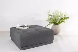 Venture Design Pufas Turin 100x40 cm Tamsiai pilkas audinys