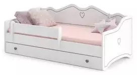 Luco Lova Emilija su stalčiumi ir čiužiniu 140x70 Pilka