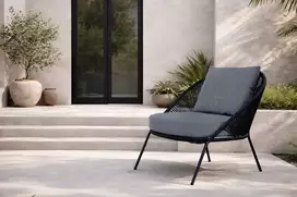 Sofa Venture Design Lounge kėdė Lindos 52x60 cm Juoda poliesterio virvė