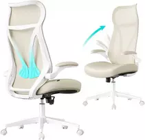 Songmics Biuro kėdė 67x67x113 cm Smėlio spalvos Tinklelio audinys