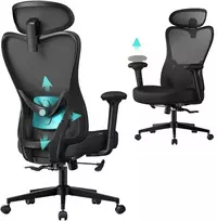 Songmics Biuro kėdė 67x70x119 cm Juoda Reguliuojama