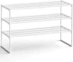 Songmics Batų stovas 92x30x55 cm Baltas metalinis sandėliavimas