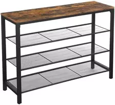 Songmics Batų stovas 100x30x72 cm Rudas ir juodas medžio drožlių plokštė ir plienas