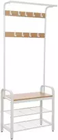 Songmics Paltų stovas 33,7x72x183 cm Geltonasis ąžuolas Balta saugykla