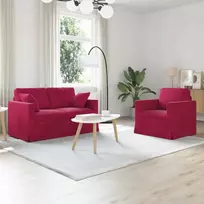 Sofa Sofos komplektas 2 vnt. Vyno raudona Aksomas