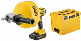 Akumuliatorinis kanalizacijos vamzdžių valymo prietaisas REMS Mini–Cobra S 22V VE Set L-Boxx H