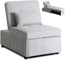 IBERIS 80 cm atlošiamas fotelis miegui, pilkas