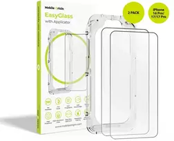 Alza Mobile Origin EasyGlass su aplikatoriumi iPhone 16 Pro/17/17 Pro, 2 vnt.