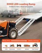 Aliuminio užvažiavimo rampų rinkinys 2400 mm, 2721.6kg galia, neslystantis paviršius traktoriams, keturračiams, vejapjovėms ir motociklams, 2 vnt