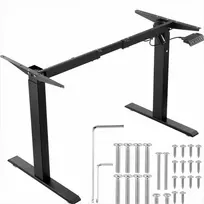 Stovimo stalo rėmas, reguliuojamas aukštis 70-117 cm, ilgis 95-158 cm, elektrinės reguliuojamo aukščio stalo kojos, ergonomiškas darbo stalo pagrindas namams ir biurui, juodas rėmas, pakeliamas mechanizmas