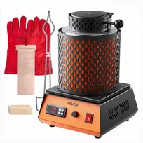 Elektrinė krosnelė Elektrinė lydymo krosnis juvelyrikos gamybai ir metalo lydymui, 1350W 1150℃ su 3kg keraminiu tigliu, kompaktiška metalo lydymo mašina, aukso lydymo rinkinys, vario lydymo įranga